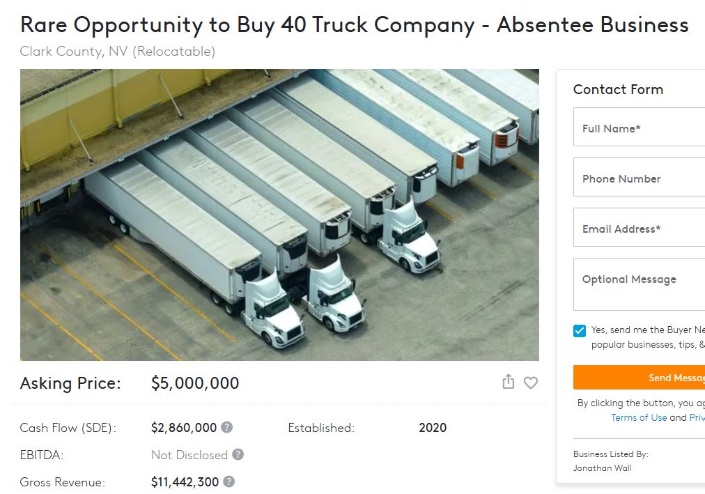 40 Truck Business Absentee